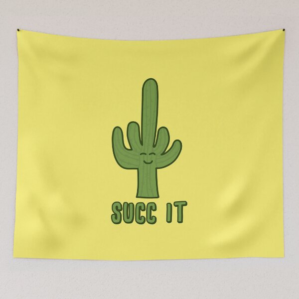 Item preview, Succ It - Cute But Rude Cactus - Yellow designed and sold by Jennifer Walsh Design.