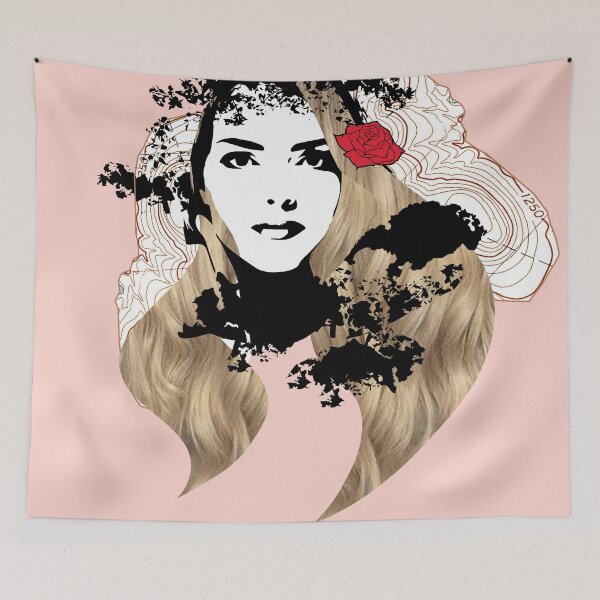 Item preview, graphic face with red rose designed and sold by keera66.