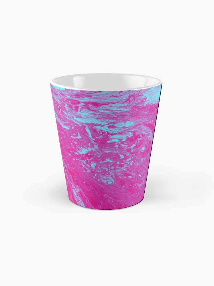 Alternate view of Flood of Pink & Turquoise - An Abstract Piece Mug