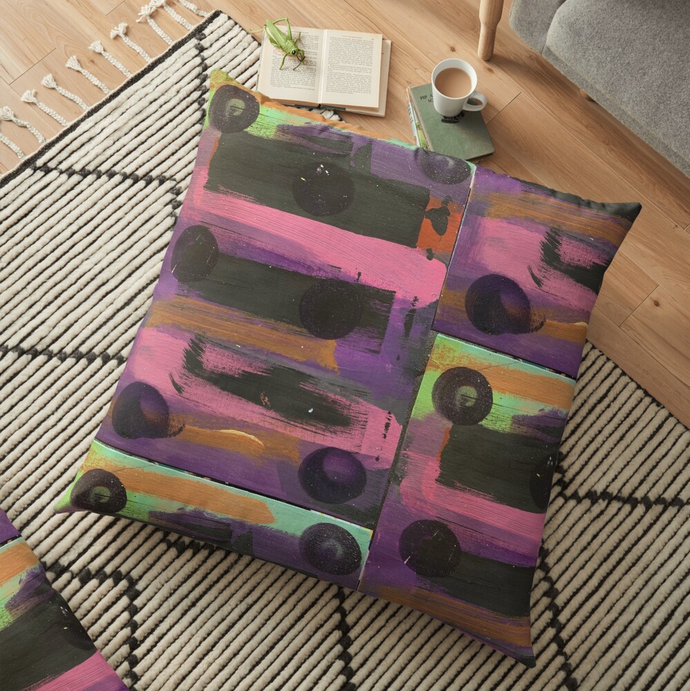 Indigo Ladybug Floor Pillow
