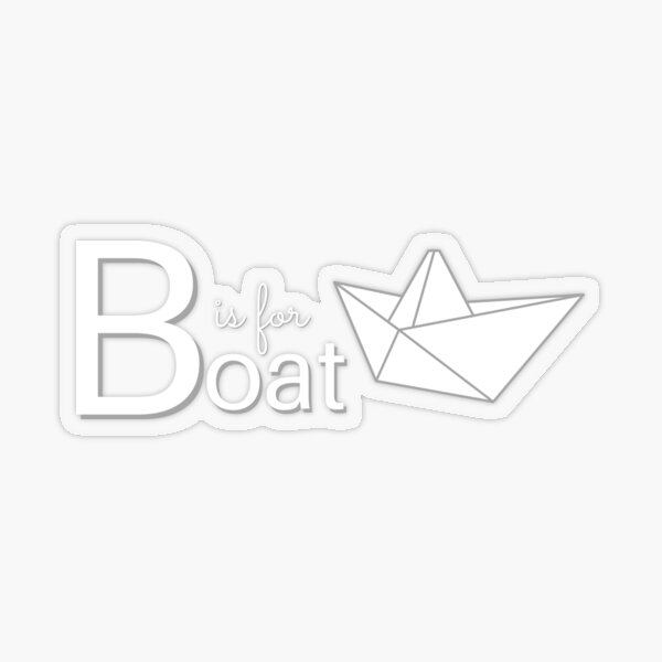 B is for Boat, Alphabet Shirt with Origami Boat Transparent Sticker