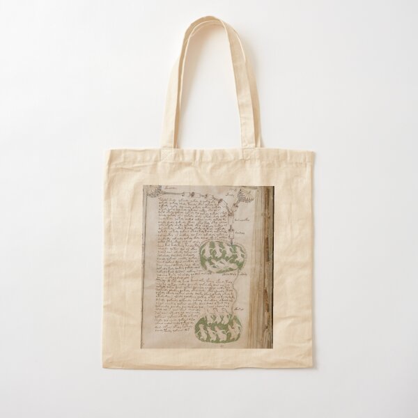 Voynich Manuscript. Illustrated codex hand-written in an unknown writing system Cotton Tote Bag