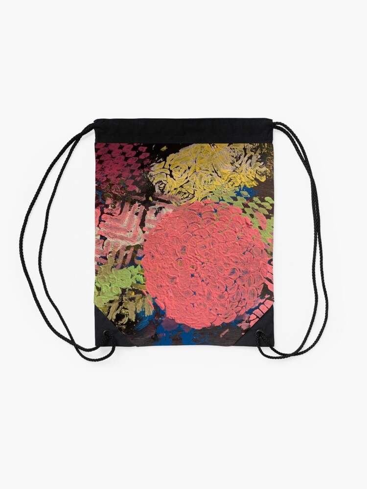 Alternate view of Coral Snowball Drawstring Bag
