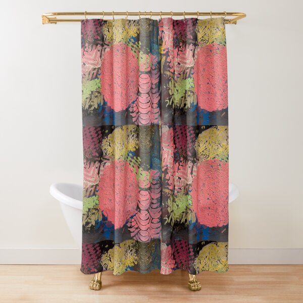 Coral Snowball Shower Curtain