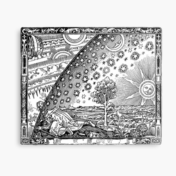 Cosmic Mystery. Flammarion wood engraving. Metal Print