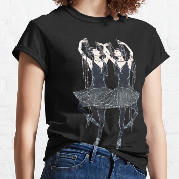 Black ballerina, dancers with pearl necklace, twenties Classic T-Shirt
