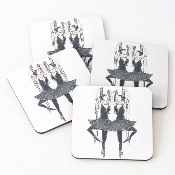 Item preview, Black ballerina, dancers with pearl necklace, twenties designed and sold by GundW.