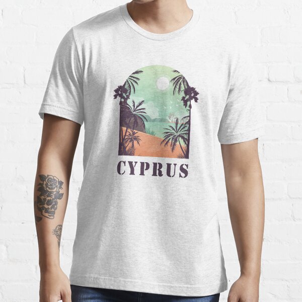 Cyprus design with sea and palm trees Essential T-Shirt