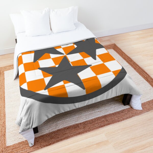 Orange & White Checkerboard Tri-Star Comforter