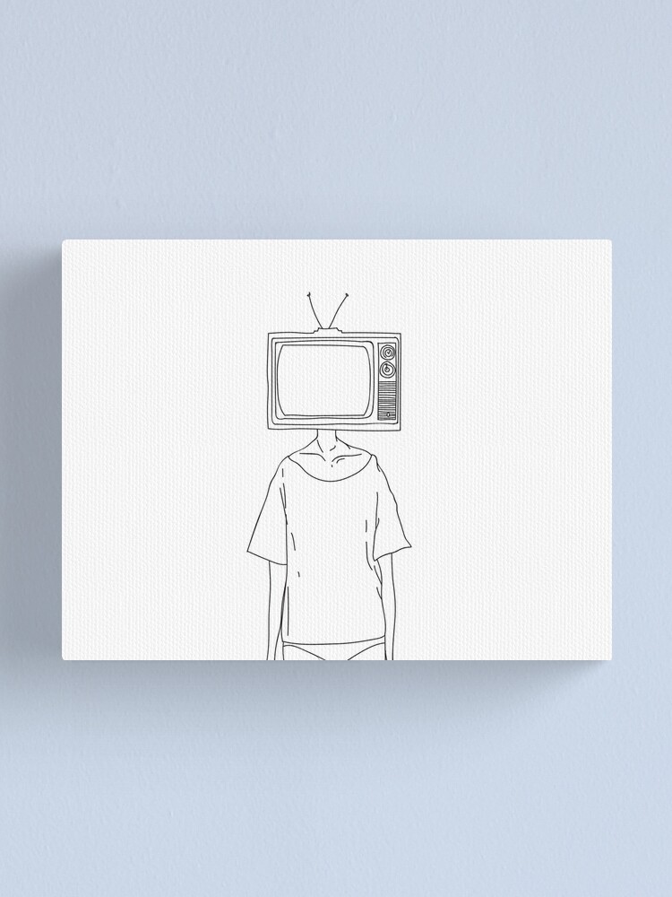 TV Head Outline Blank Canvas Print