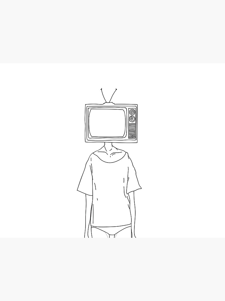 TV Head Outline Blank Canvas Print