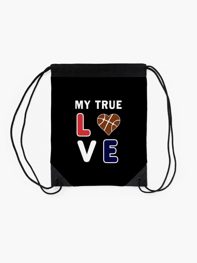 Alternate view of Bball My True Love Practice Hoops Bballer Coach. Drawstring Bag