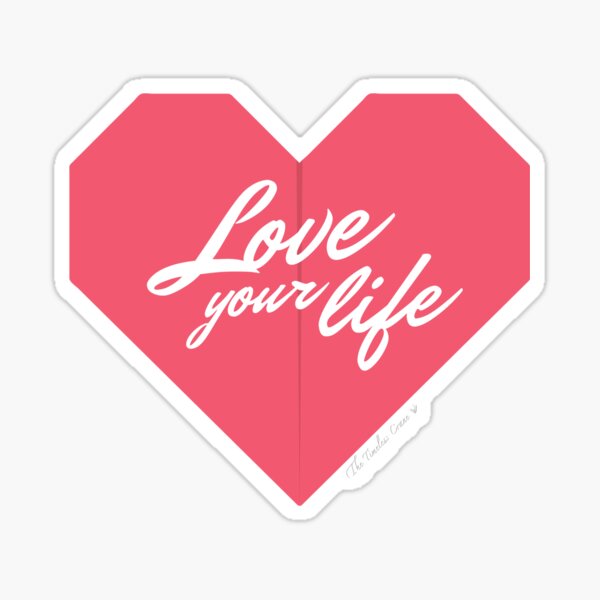 Love Your Life Origami Heart Sticker