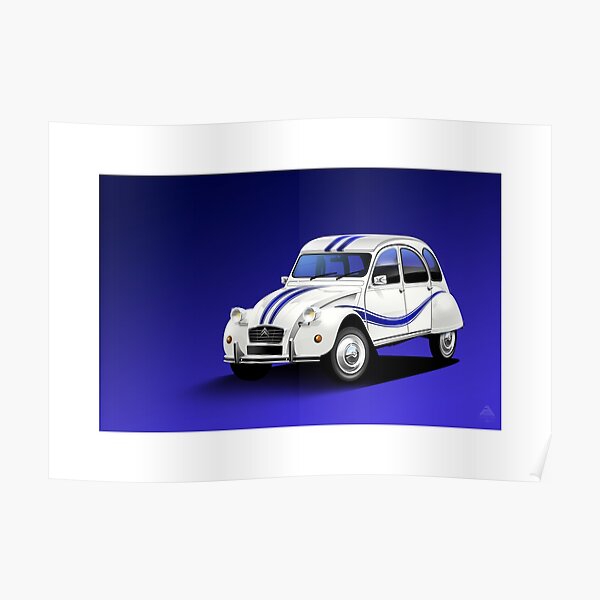 Illustration d'affiche - Citroen 2CV Beachcomber Poster
