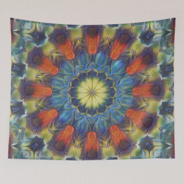 Item preview, Abstract bold floral mandal designed and sold by VWDigitalPaint.