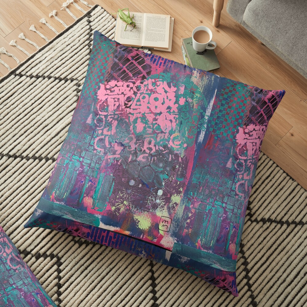 Grungy Pink Princess Floor Pillow