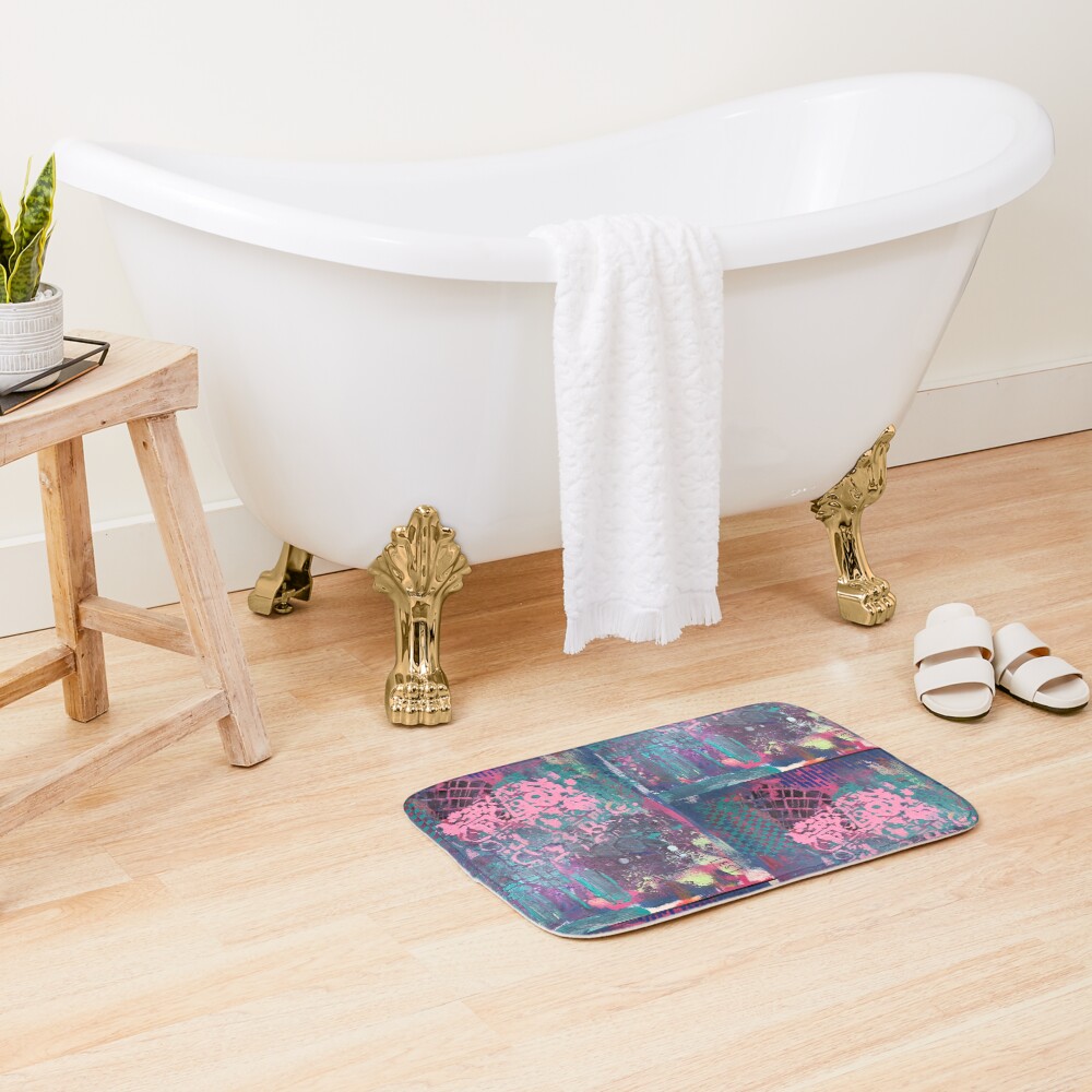 Grungy Pink Princess Bath Mat