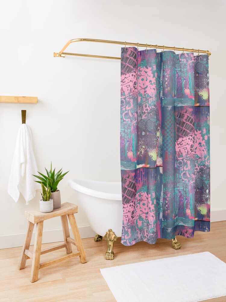 Alternate view of Grungy Pink Princess Shower Curtain