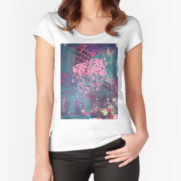 Grungy Pink Princess Fitted Scoop T-Shirt
