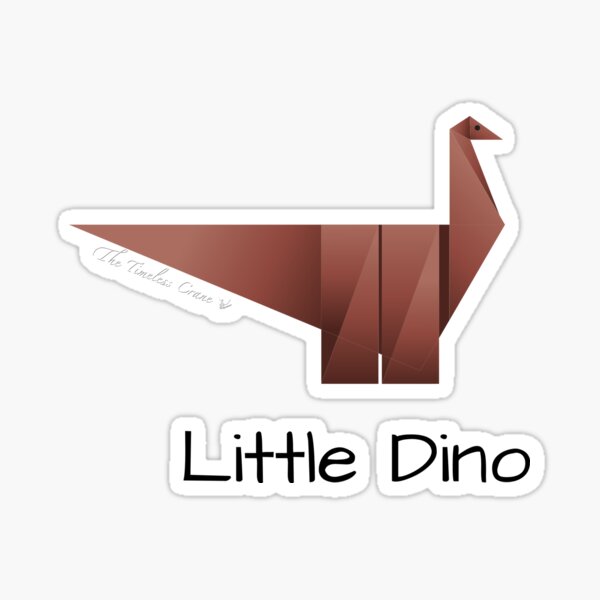 Little Dino, Little Origami Dinosaur Sticker
