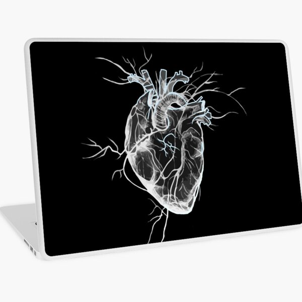 Aperçu de l'œuvre Coeur humain anatomie noir et blanc créée et vendue par Collagedream.
