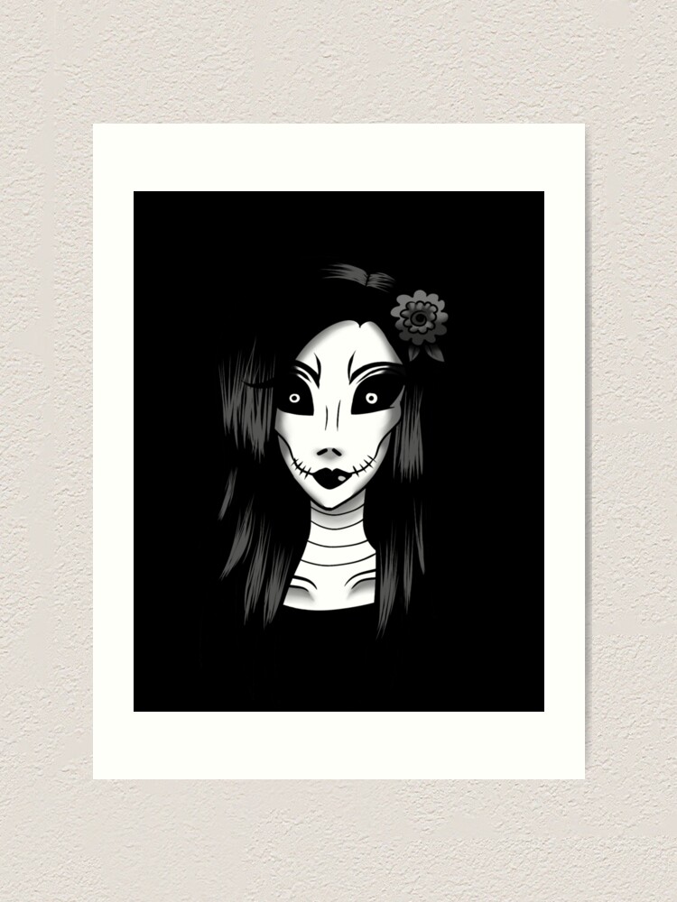 Thumbnail 1 of 3, Art Print, Skeleton Woman designed and sold by DecadentCrypt.