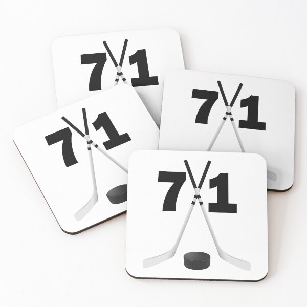 Item preview, Hockey number 71 - seventy one with sticks and disc designed and sold by AllShirts21.