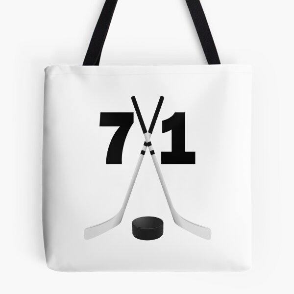 Item preview, Hockey number 71 - seventy one with sticks and disc designed and sold by AllShirts21.