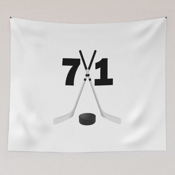 Item preview, Hockey number 71 - seventy one with sticks and disc designed and sold by AllShirts21.