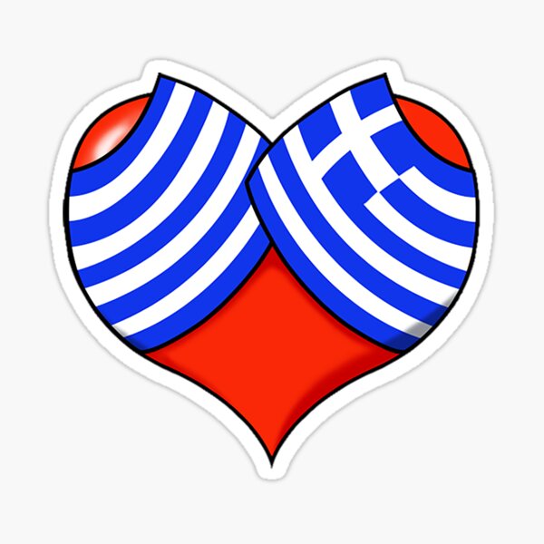 Griechisches Flaggenherz Sticker