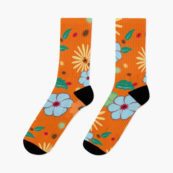 Item preview, RETRO Persimmon Floral designed and sold by ZENDYtechSTYLE.
