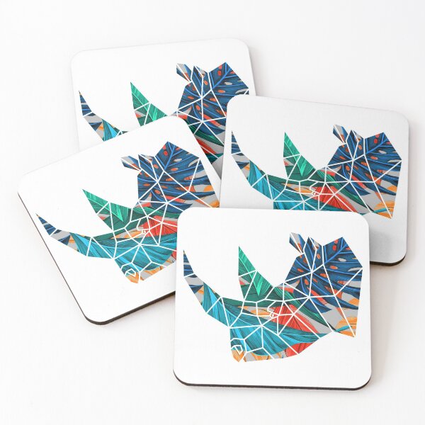 Item preview, Geometric Rhino - Tropical Leaves designed and sold by Sweetie Spicy.