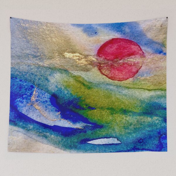 Item preview, Beautiful Blood Moon.  The planets.  Watercolours. designed and sold by Angela Haig-Harrison.