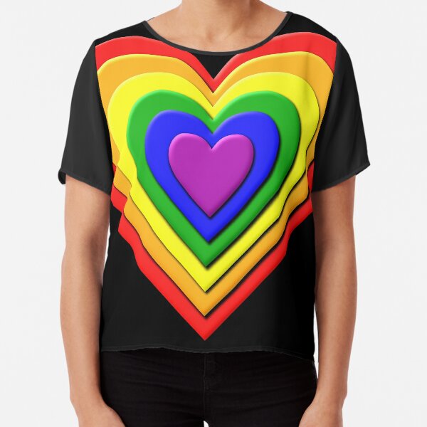 rainbow heart t shirt uk