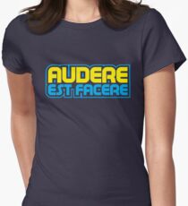 Spurs Latin Motto T-shirt Navy Women's Fitted T-Shirt