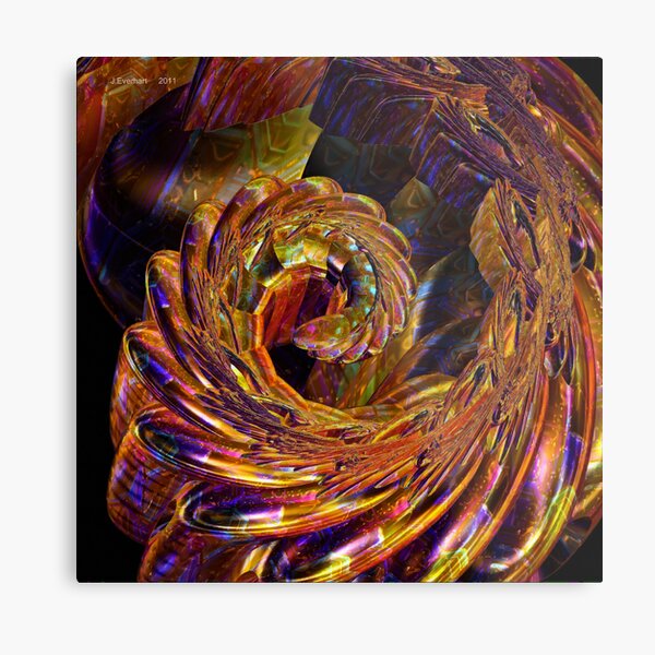 Metallic Swirl Metal Print