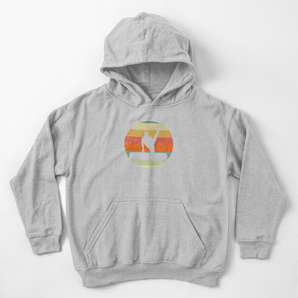 Male Gymnast Sunset Pommel Horse Mens Gymnastics Kids Pullover Hoodie