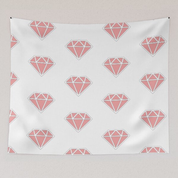 Item preview, Geometric Diamond: Blush with White and Black Outline designed and sold by LuxeHurricane.
