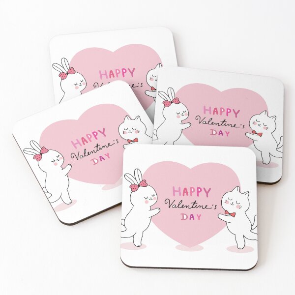 Item preview, Kawaii Cute Valentines Day Cat And Rabbit And Big Heart designed and sold by shop4fun.