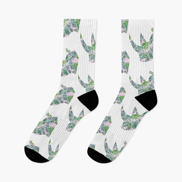 Item preview, Geometric Rhino - Green Leaves On Pink designed and sold by Sweetie Spicy.