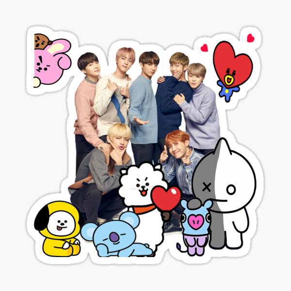 bt21 stylized characters sticker by lovesbgtnn redbubble