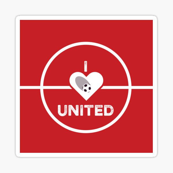 I love united, football artwork Sticker