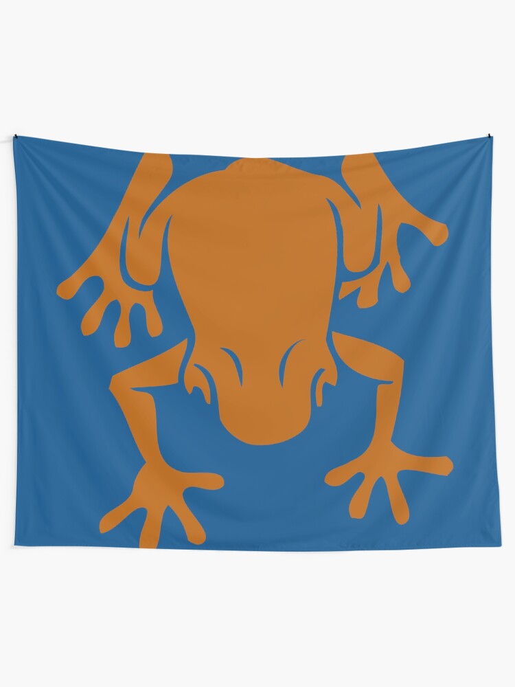 Alternate view of Orange Frog Tapestry