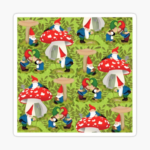 Vintage garden gnomes Sticker