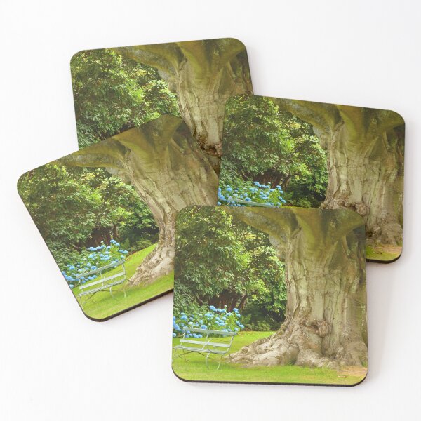 Item preview, Old Beech Tree and Park Bench designed and sold by Tezoodle Art.