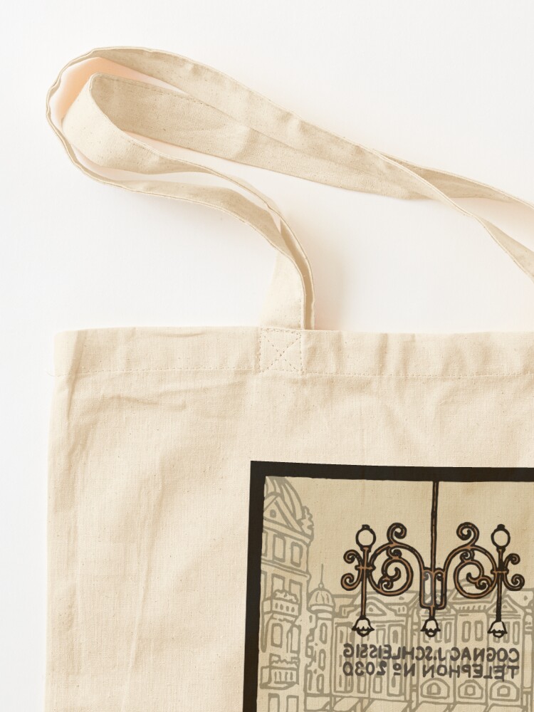 Alternate view of Two gesticulating men, in and in front of a Viennese coffee house, Art Nouveau, Tote Bag