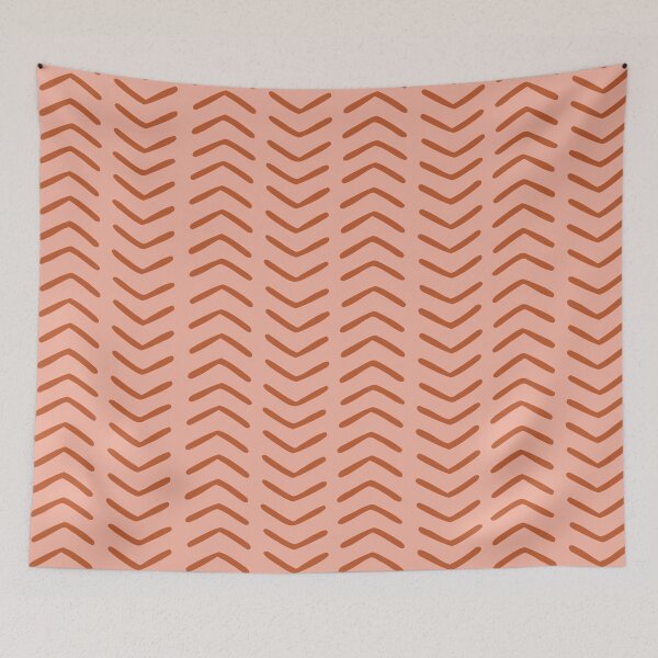 Item preview, Boho Arrows Tribal Mudcloth Pattern, Terracotta and Pink designed and sold by meggydesigns.