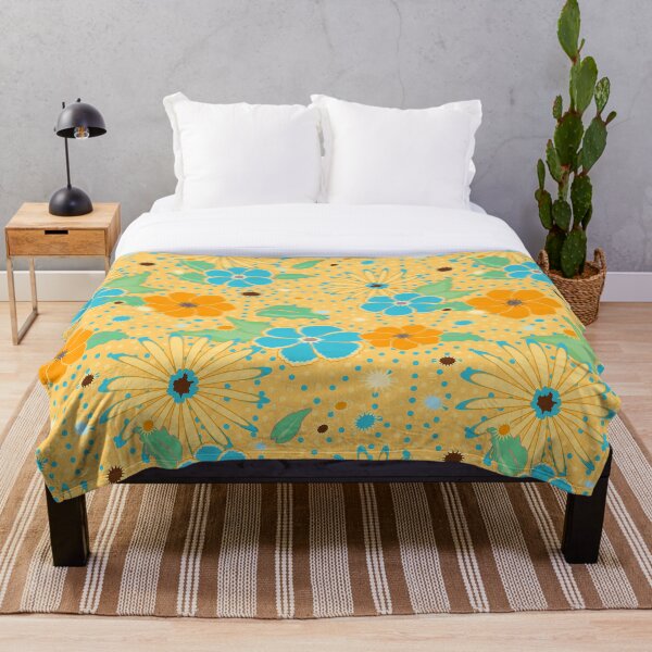Item preview, RETRO Custard Dotted Floral designed and sold by ZENDYtechSTYLE.