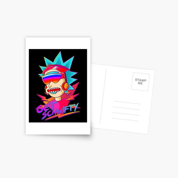 get schwifty Rick and Morty retro Postcard