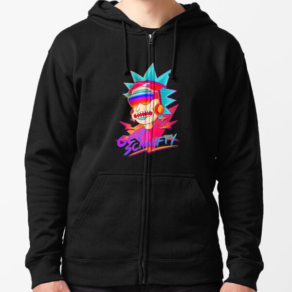 get schwifty Rick and Morty retro Zipped Hoodie